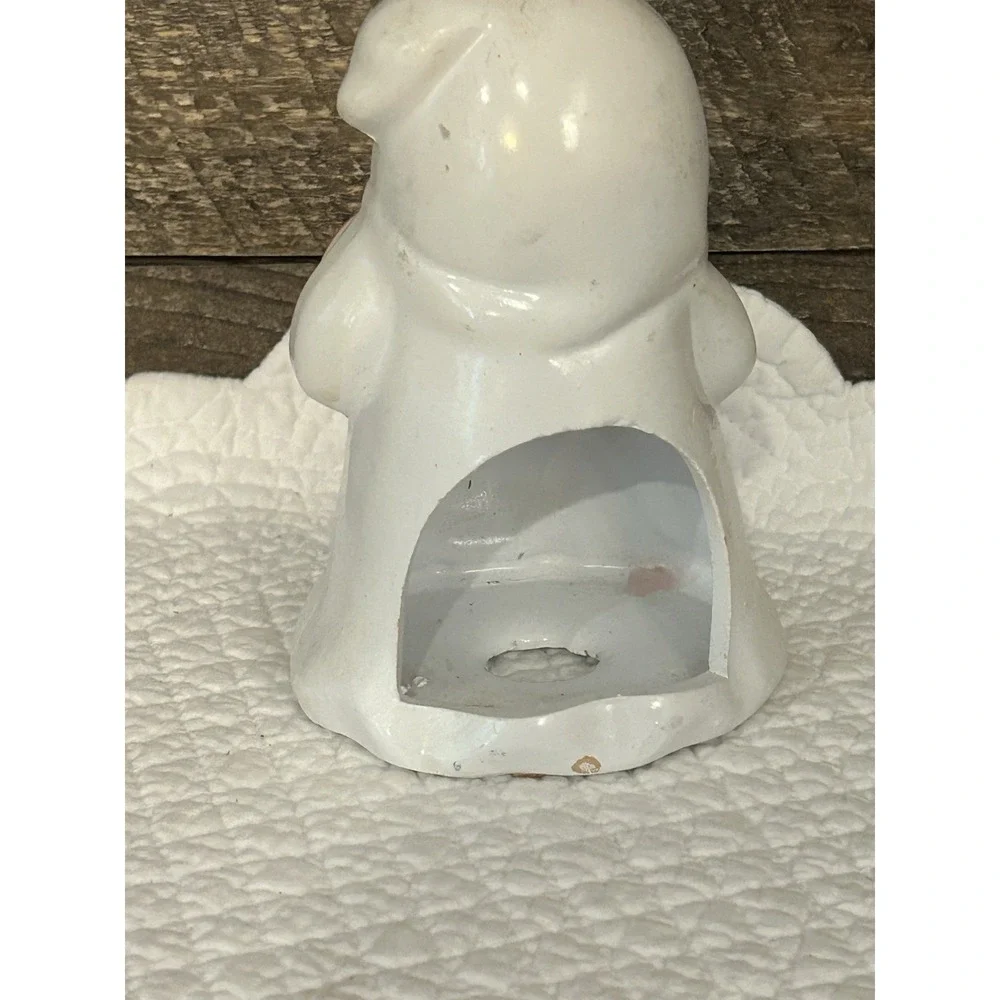 Vtg Kmart Halloween White Ghost JackOLantern & Black Cat Candle Holder‎